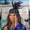 Hermès "WA ' KO NI" Princess Indian in blue silk