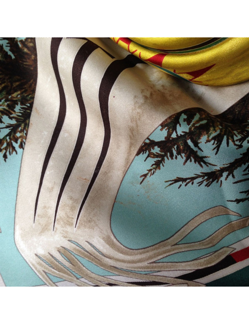 Hermès "WA ' KO NI" Princess Indian yellow silk