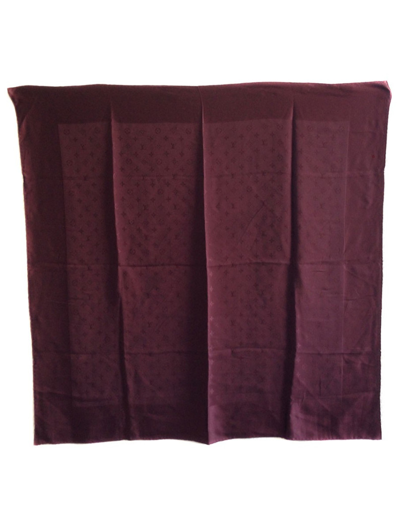LOUIS VUITTON silk scarf heavy plum color
