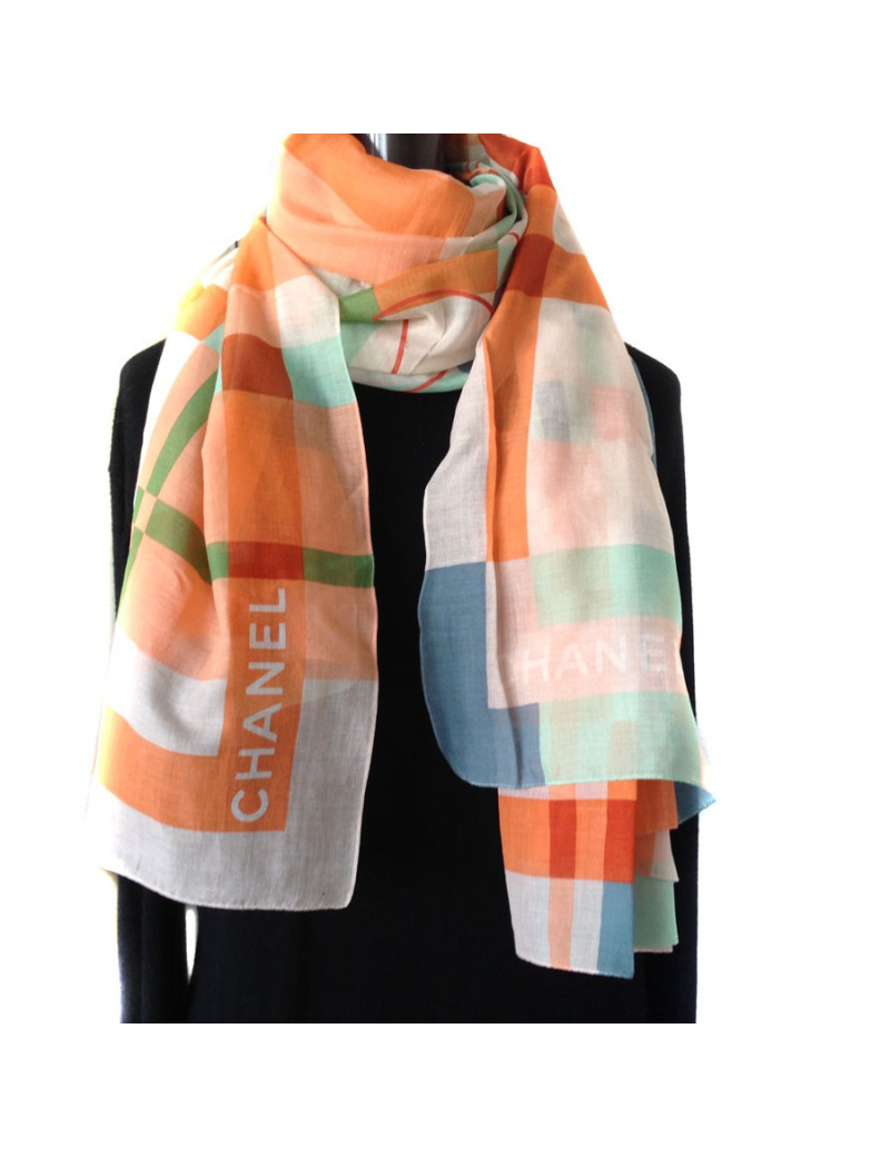 CHANEL multicolor scarf in cotton