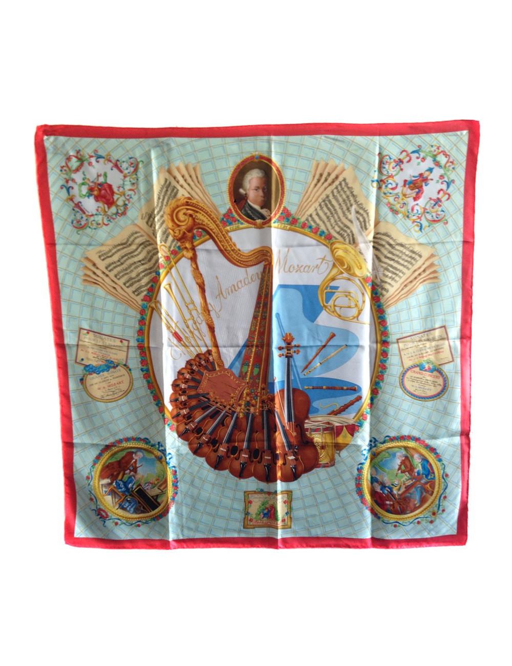 Carré HERMES "Hommage à Mozart" en soie