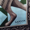 Foulard LANVIN en soie bronze et bleu
