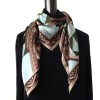 LANVIN vintage bronze and blue silk scarf