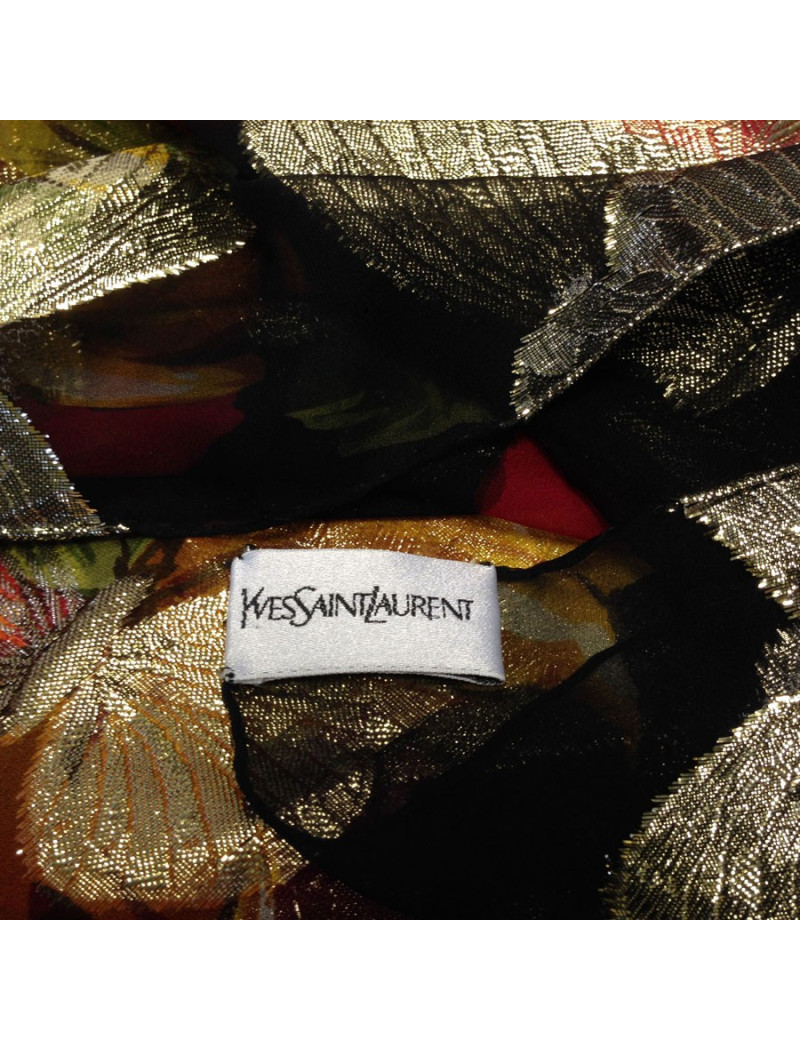 Foulard YVES SAINT LAURENT noir et or