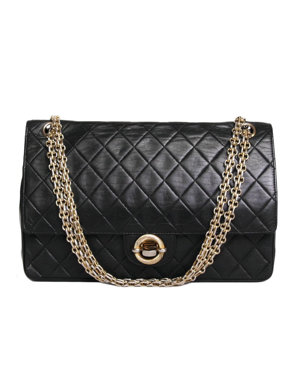 Sac timeless CHANEL matelassé noir Vintage