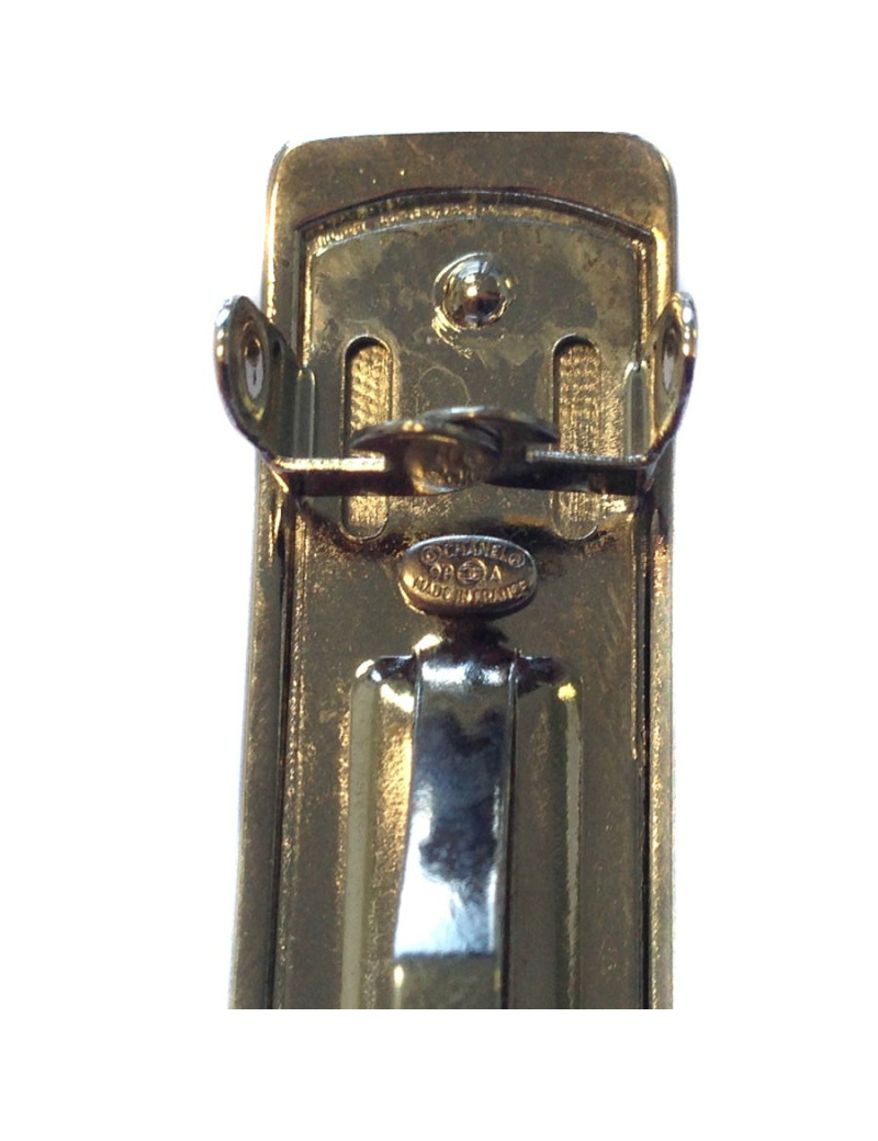 Barrette pour cheveux CHANEL en métal argenté 