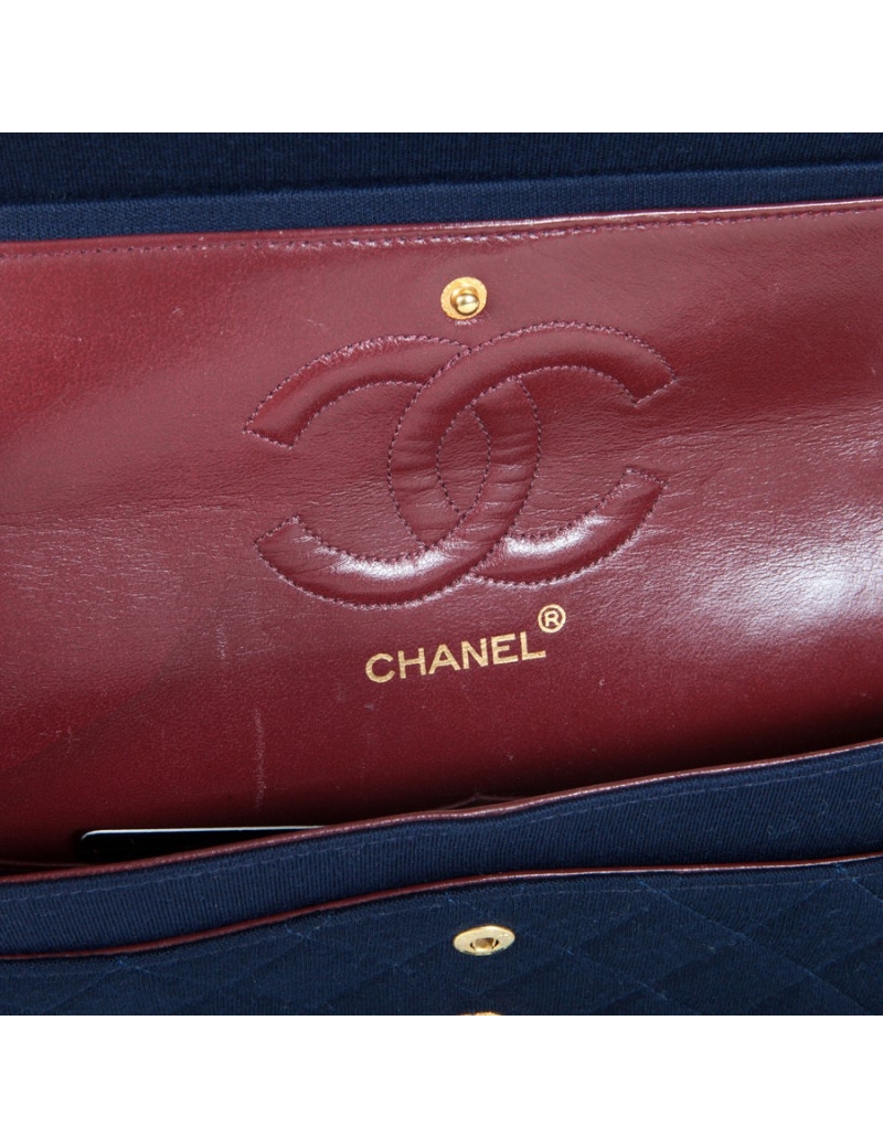 Sac CHANEL jersey bleu 