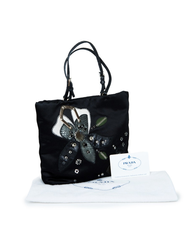 Evening bag PRADA embroidery on leather and python