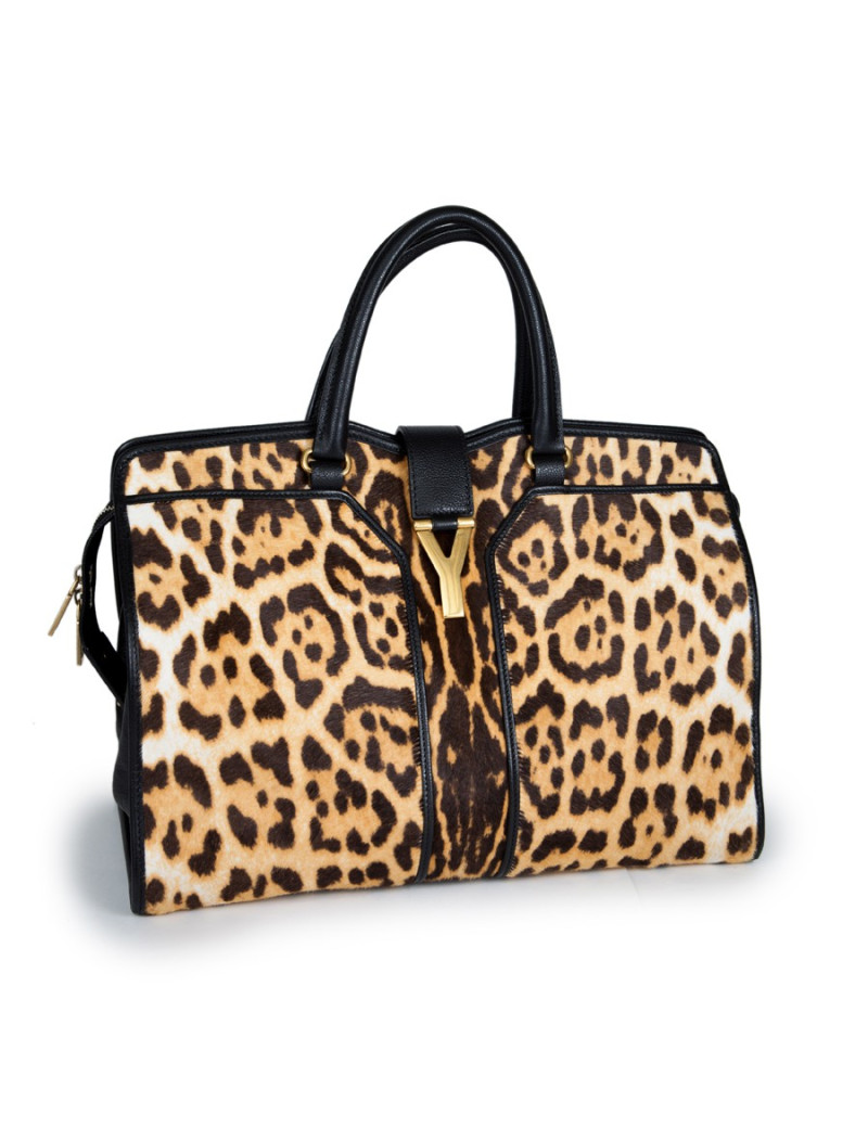 Sac " Y" SAINT LAURENT  façon léopard