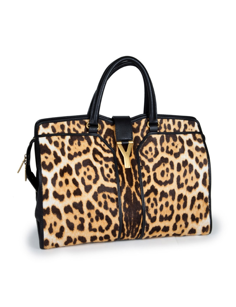 Sac " Y" SAINT LAURENT  façon léopard