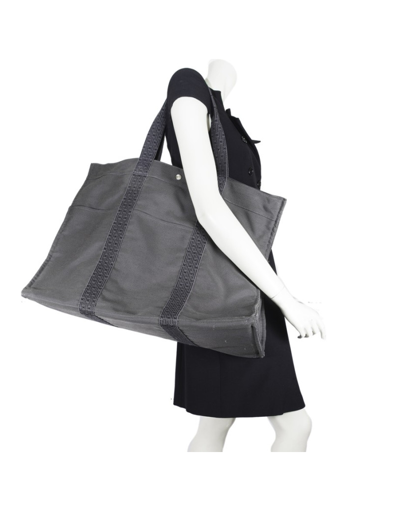 Sac weekender HERMES toile grise