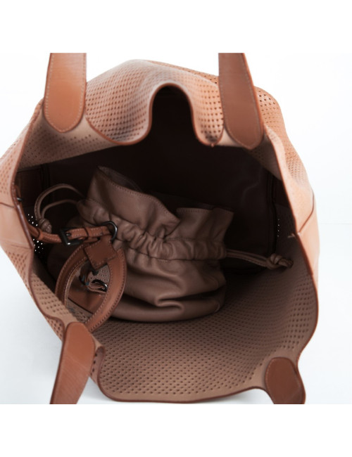 sac ALAIA cuir perforé gold