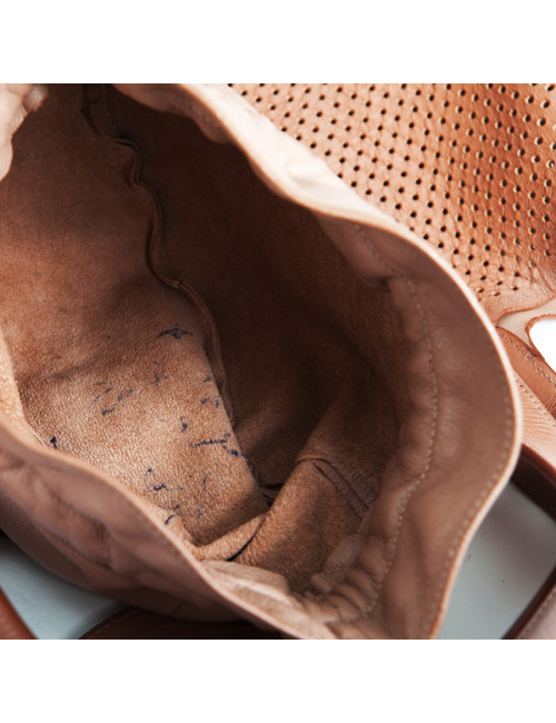 sac ALAIA cuir perforé gold