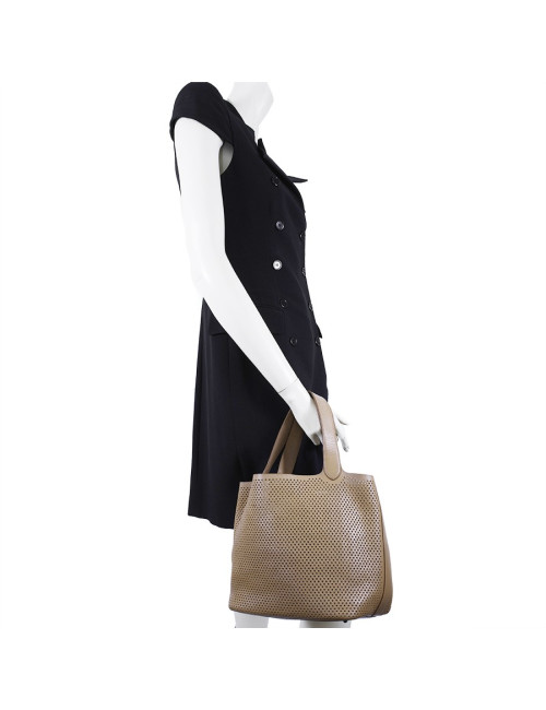 sac ALAIA cuir perforé gold