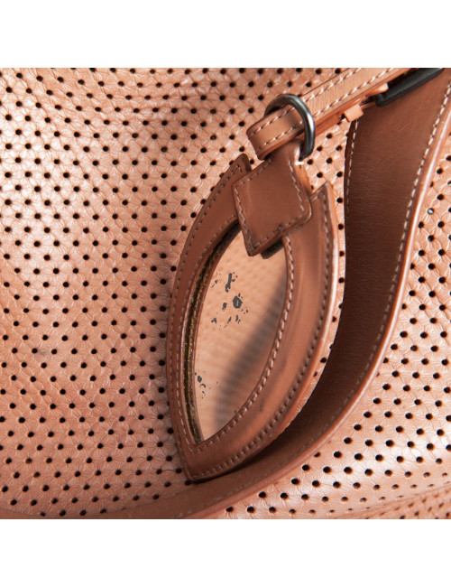 sac ALAIA cuir perforé gold