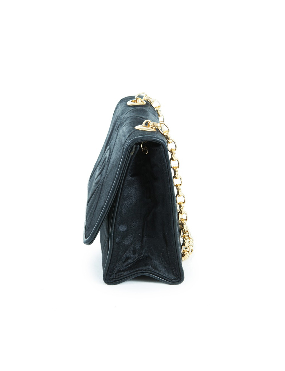 Sac du soir CHANEL en satin duchesse noir