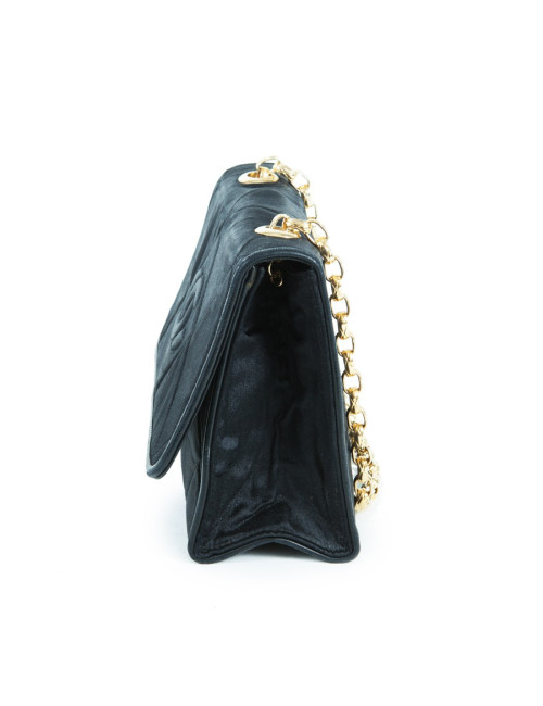 Sac du soir CHANEL en satin duchesse noir
