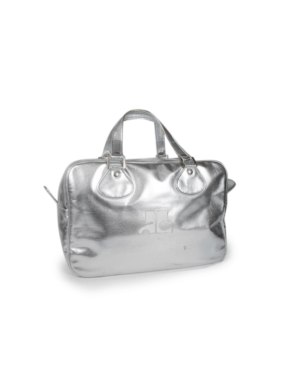 Sac COURREGES en cuir lamé argent