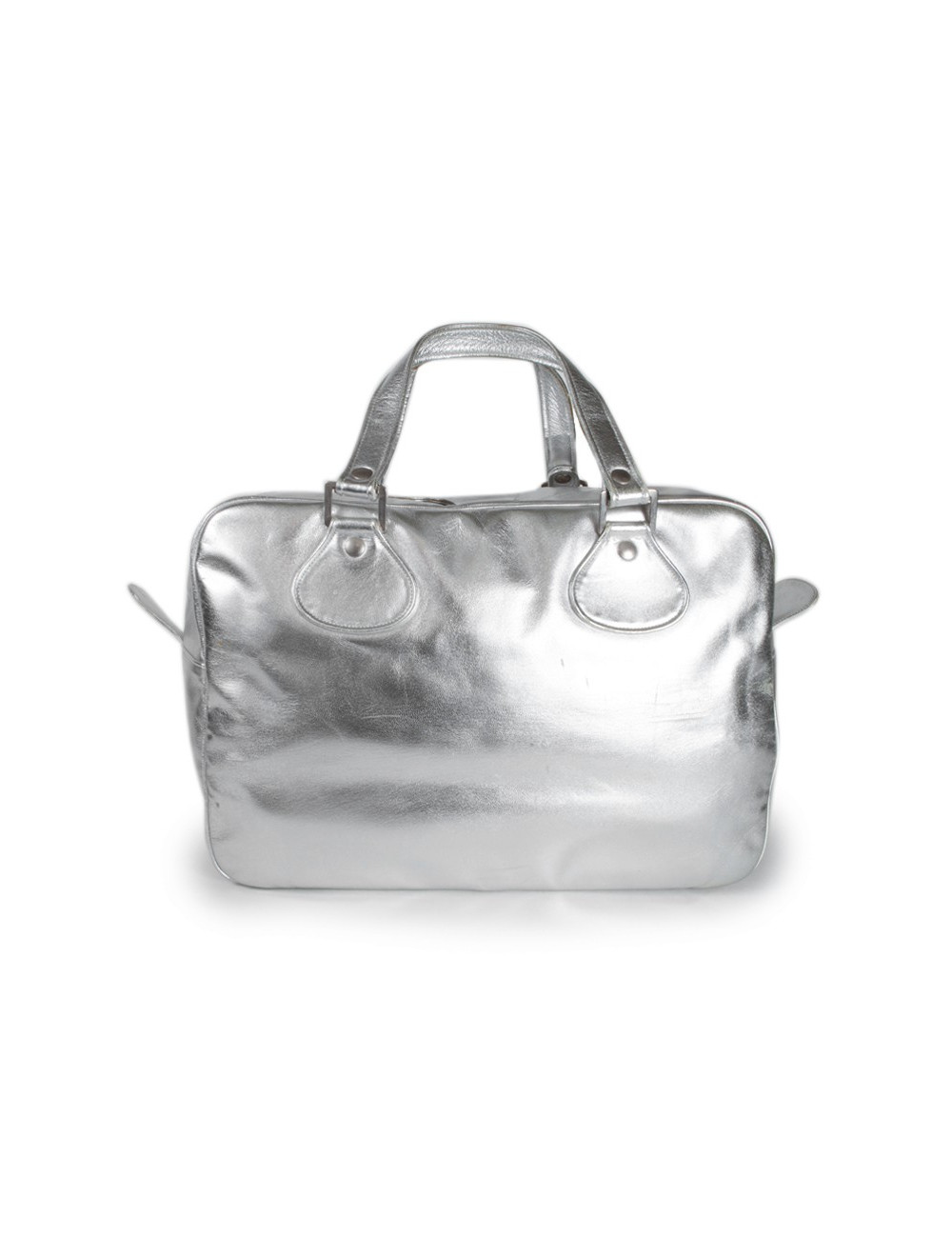 Sac COURREGES en cuir lamé argent