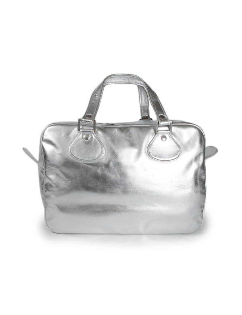 COURREGES silver lame leather bag