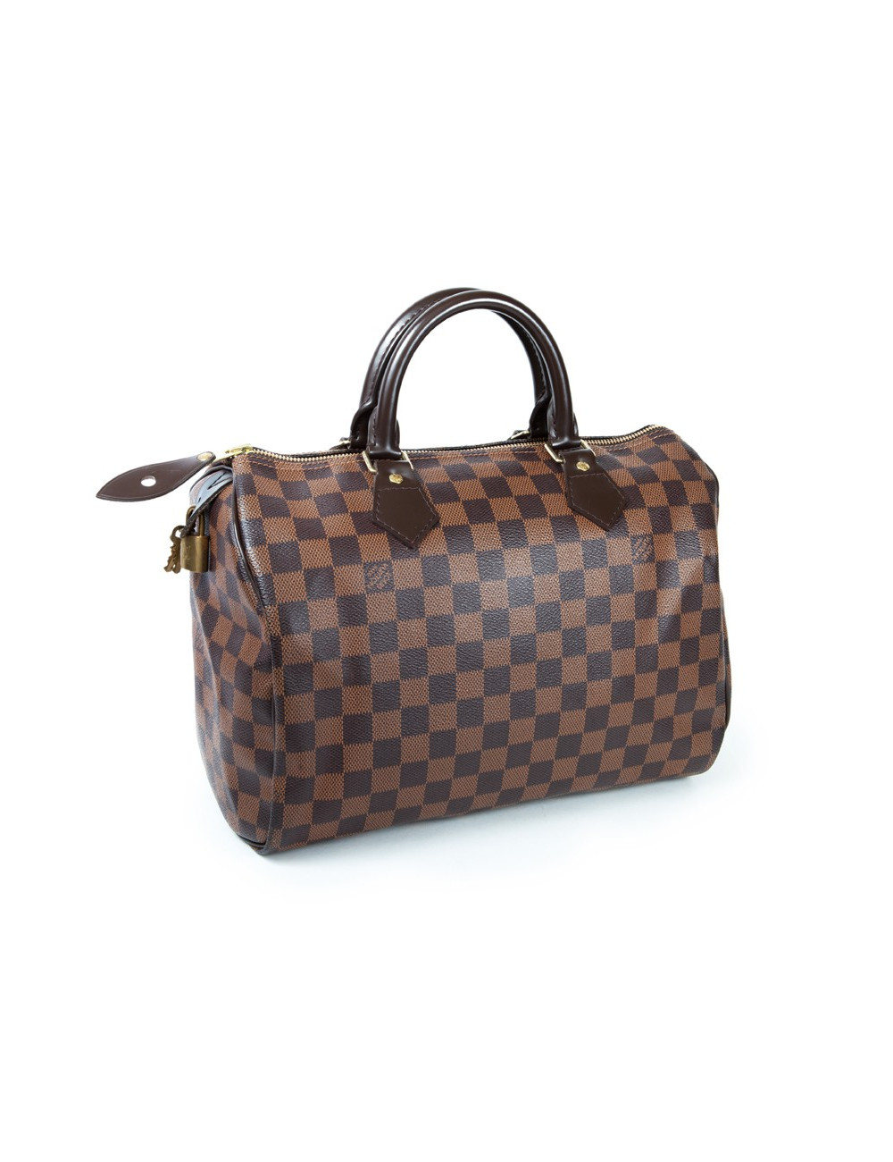 Sac speedy 30 LOUIS VUITTON cuir damier marron