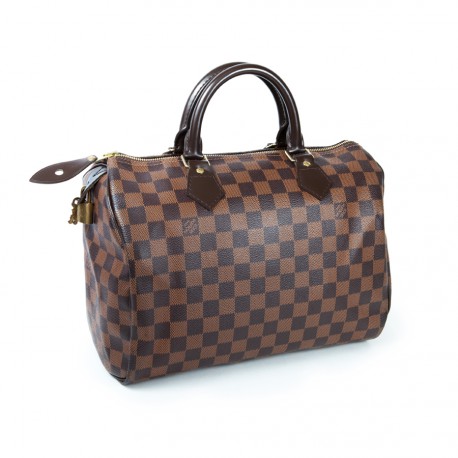 Speedy leather handbag Louis Vuitton Brown in Leather - 31403992