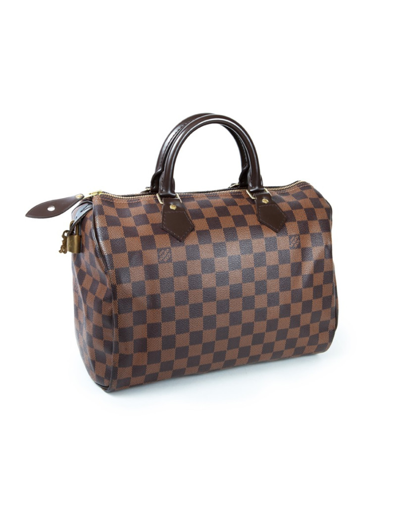 Sac speedy 30 LOUIS VUITTON cuir damier marron