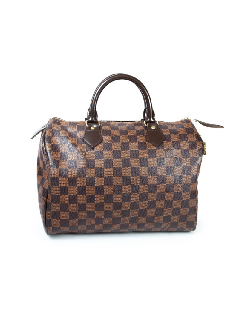 Sac speedy 30 LOUIS VUITTON cuir damier marron