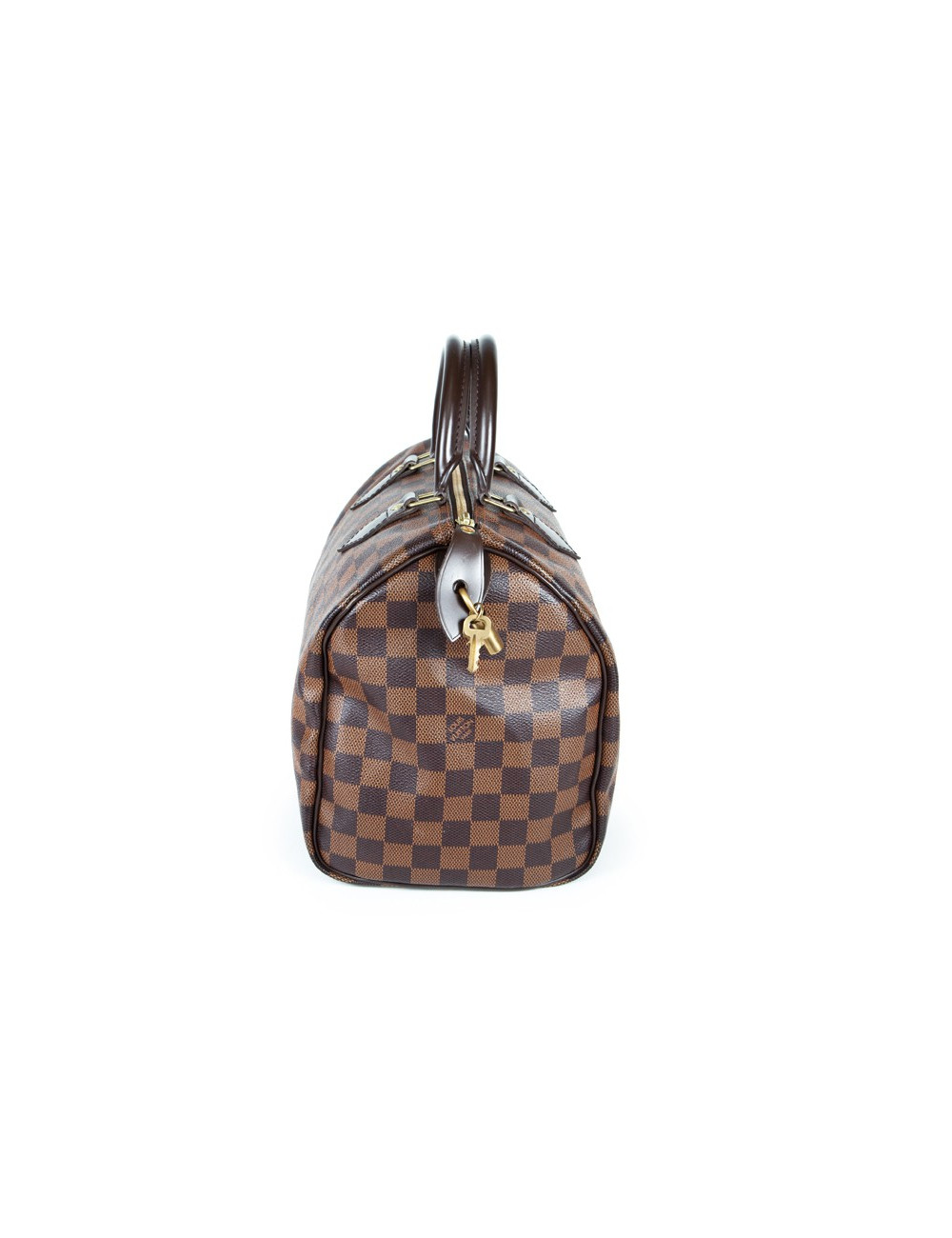 Sac speedy 30 LOUIS VUITTON cuir damier marron