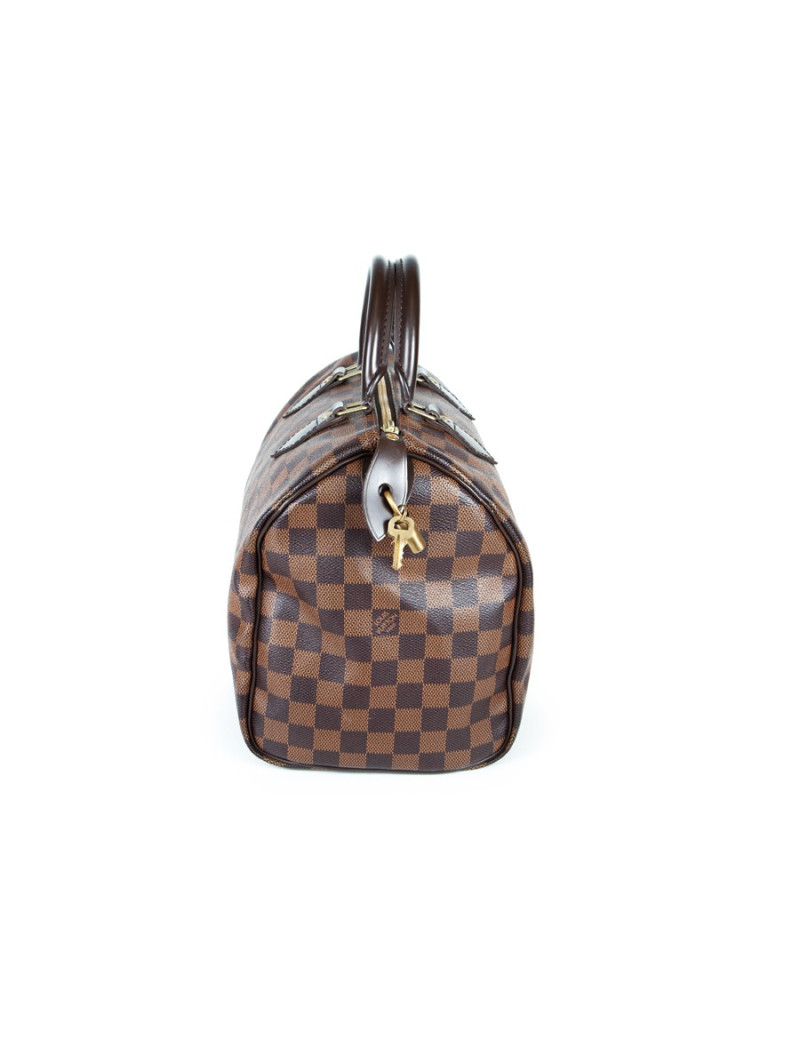 Sac speedy 30 LOUIS VUITTON cuir damier marron