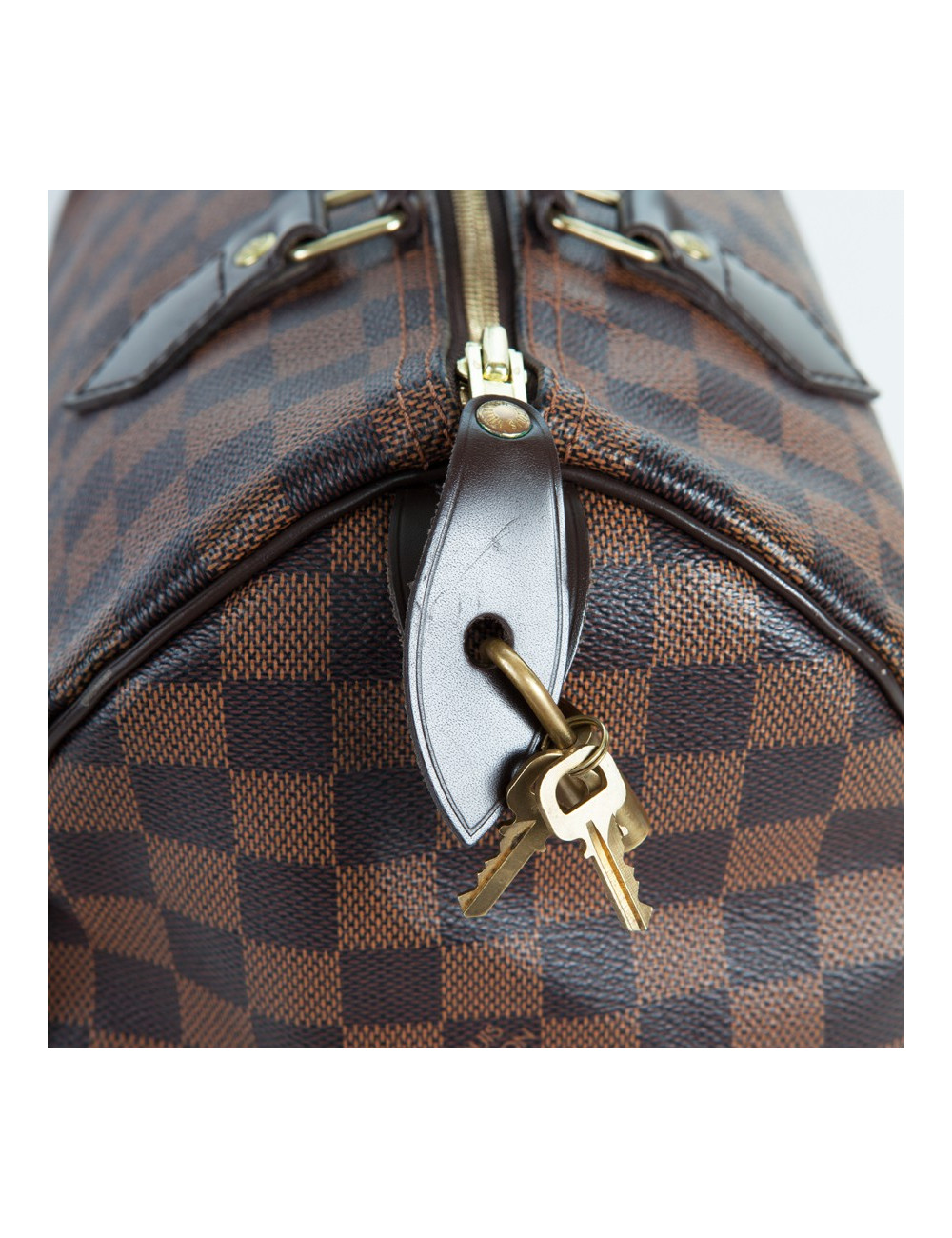 Sac speedy 30 LOUIS VUITTON cuir damier marron