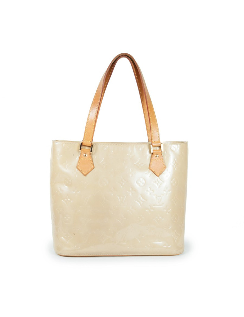 'Houston' LOUIS VUITTON patent leather beige monogram bag