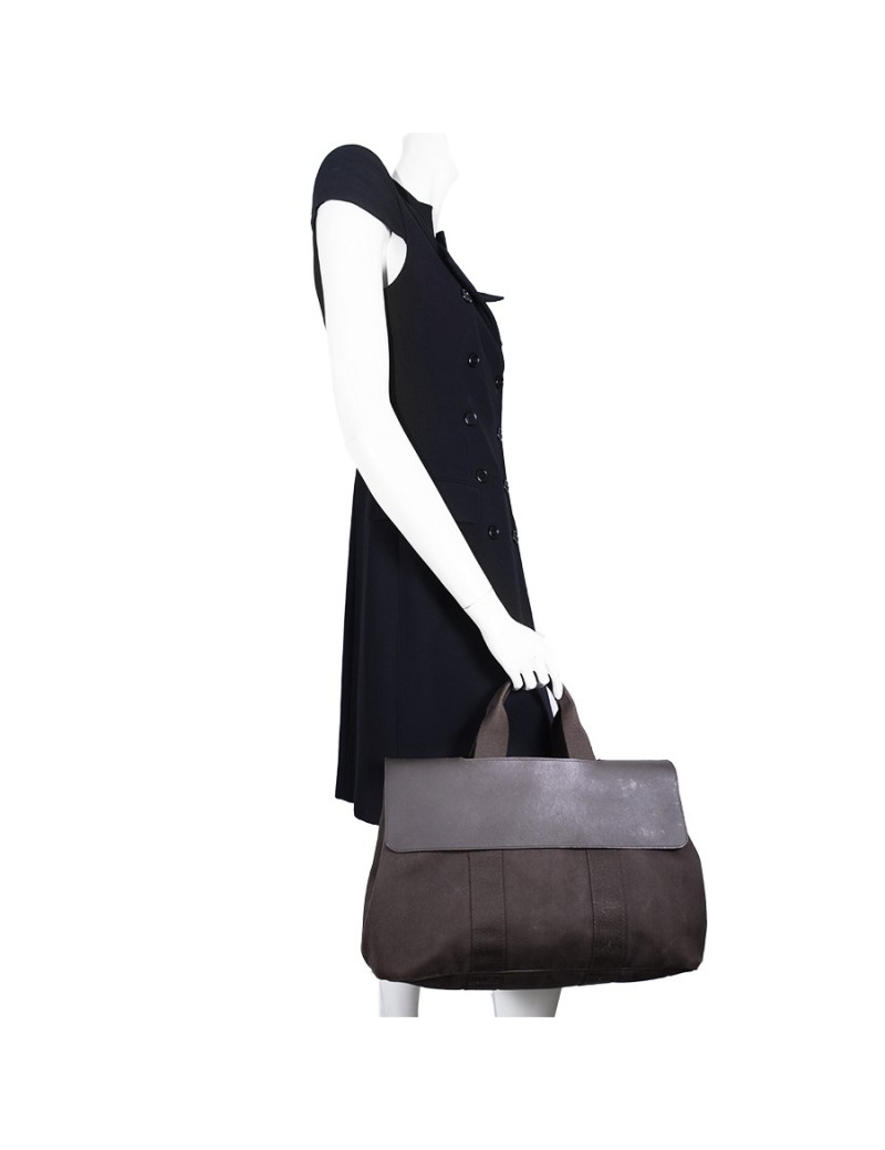 Valparaiso HERMÈS canvas and brown leather bag