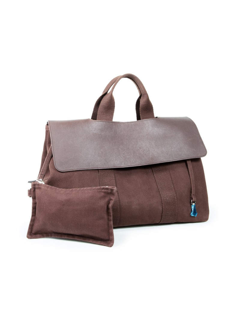 Valparaiso HERMÈS canvas and brown leather bag