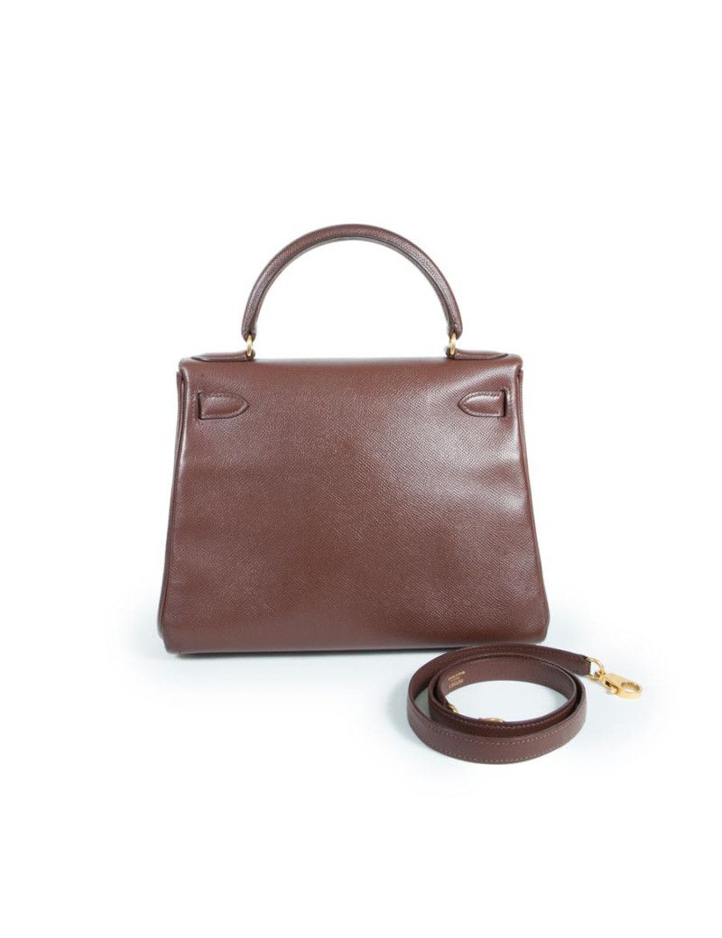 Bag epsom brown leather HERMES ' Kelly 28'