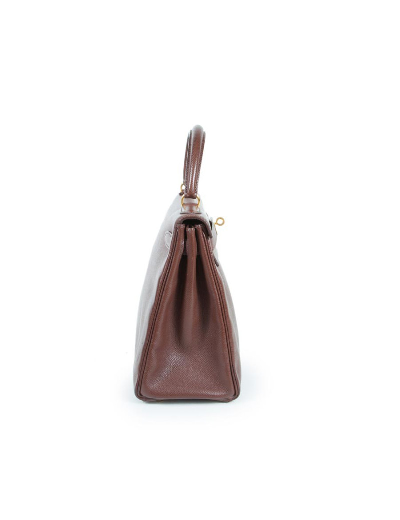 Bag epsom brown leather HERMES ' Kelly 28'
