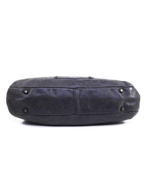 BARBARA BUI faded gray aged leather bag