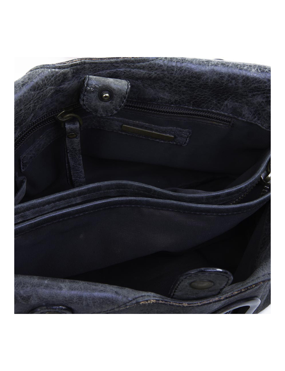 BARBARA BUI faded gray aged leather bag