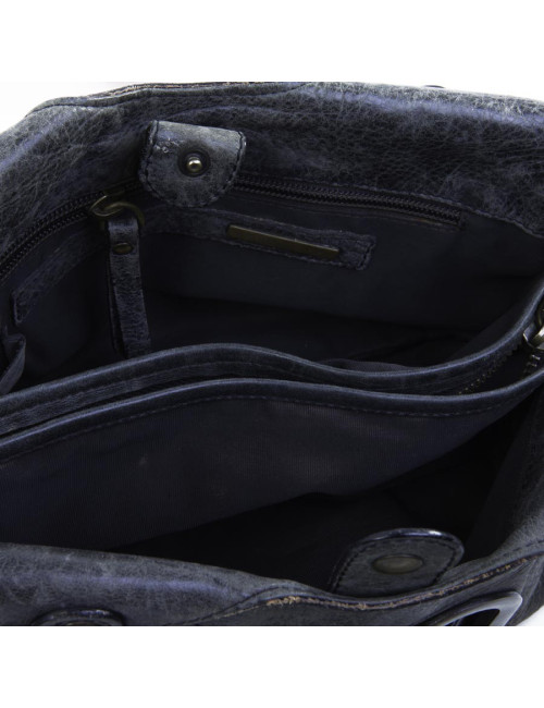 BARBARA BUI faded gray aged leather bag