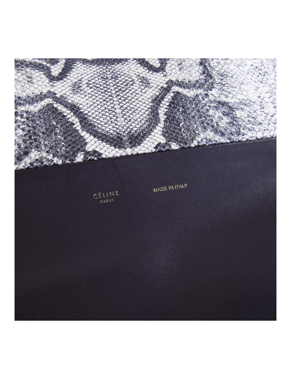 CELINE leather and python tote bag