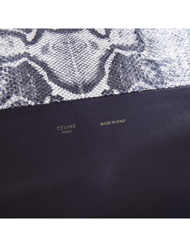 CELINE leather and python tote bag