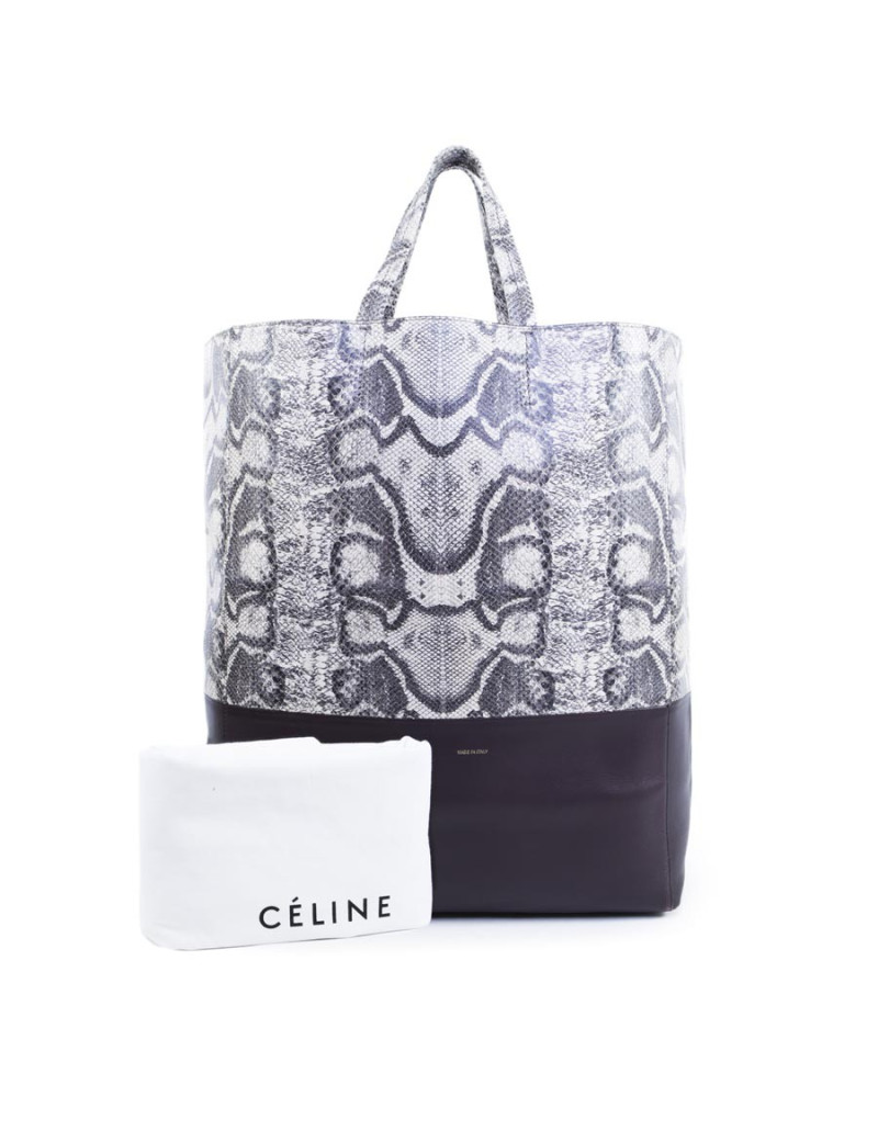 Sac cabas CÉLINE cuir et python 