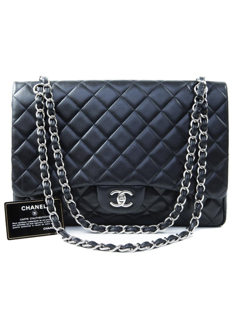 Sac Maxi jumbo CHANEL cuir d'agneau lisse