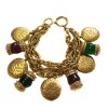 CHANEL 80' Vintage bracelet in gilded metal and molten glass