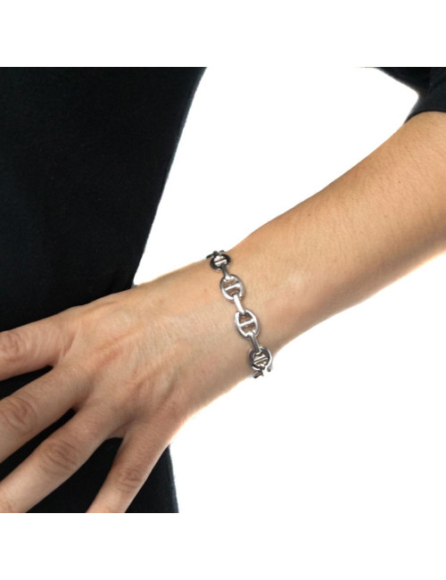 Bracelet HERMES chaine d'ancre enchaîné en argent