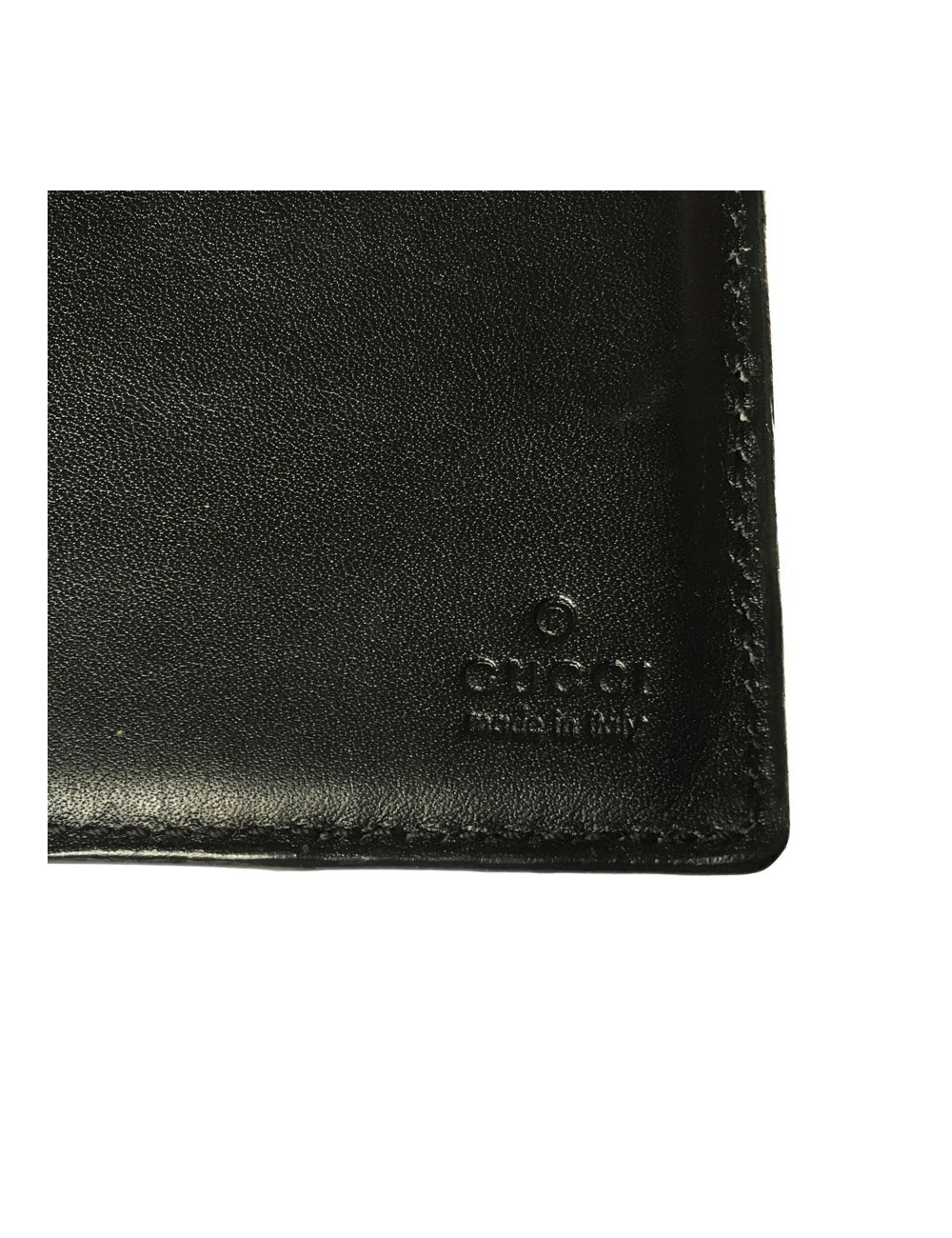 GUCCI black monogram leather flap portfolio