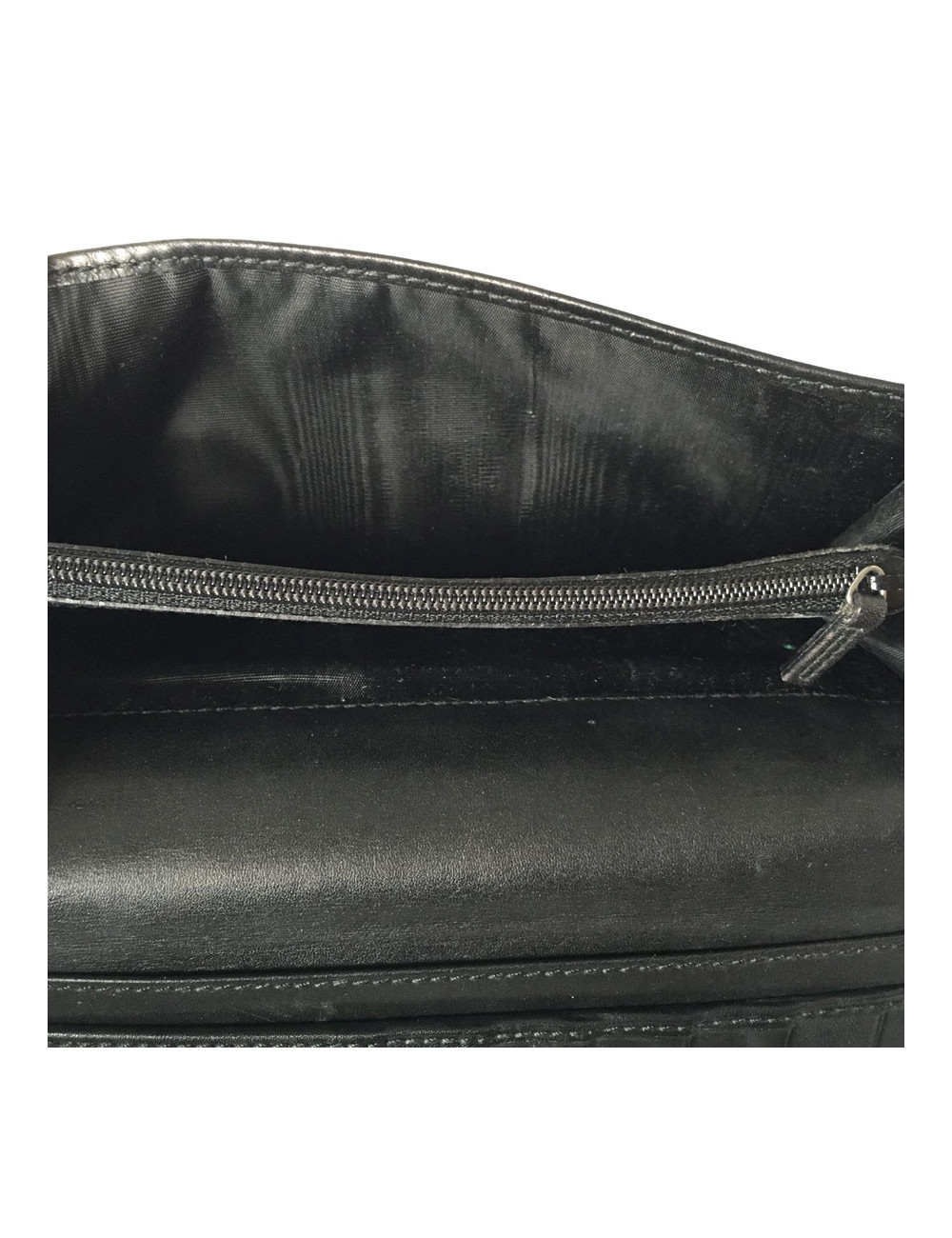 GUCCI black monogram leather flap portfolio