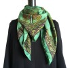 Hermès "Junks and Sampans" in green silk