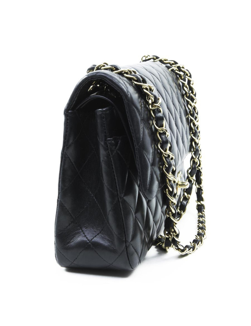 Sac CHANEL timeless cuir d'agneau noir matelassé