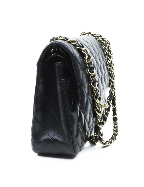 Sac CHANEL timeless cuir d'agneau noir matelassé